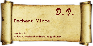 Dechant Vince névjegykártya